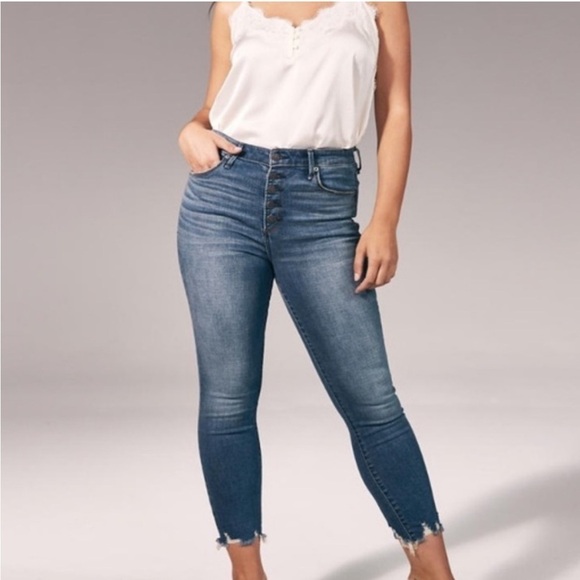 Abercrombie & Fitch Super Skinny High Rise Ankle Jean - Picture 1 of 7